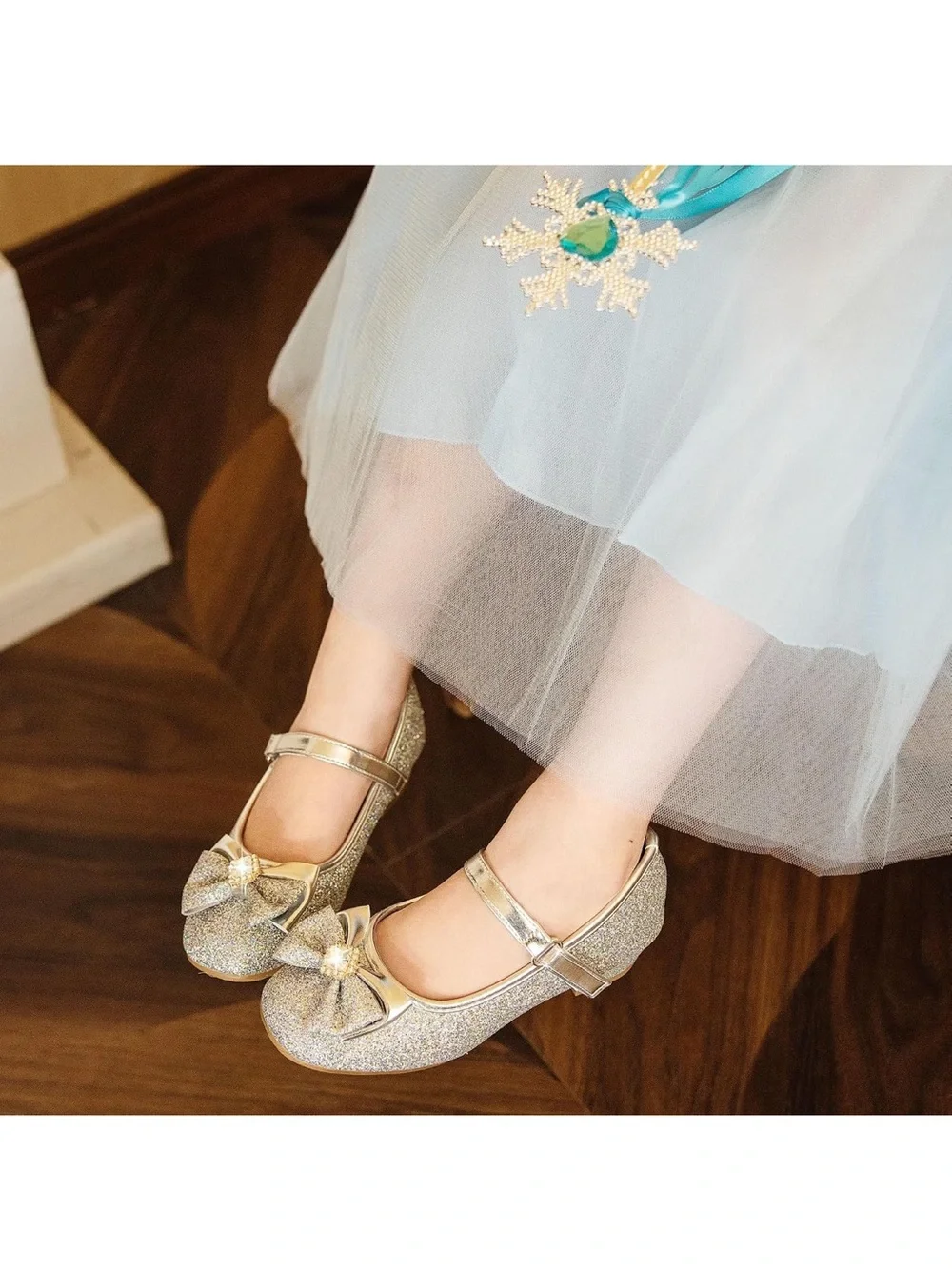 Girls Silver Glitter Mary Jane Dress Shoe for Kids New in Box!